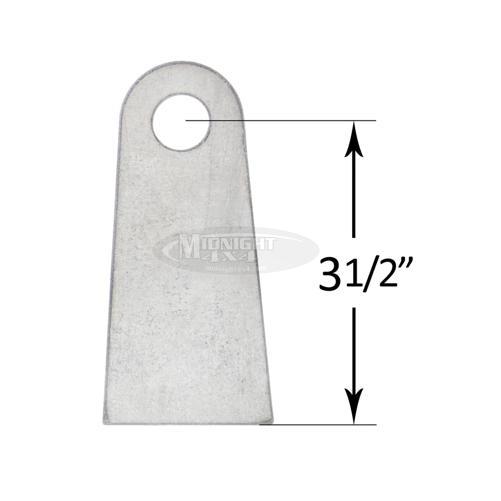 Flat tabs, 1/2" mount hole, 1/4" thick, midnight 4x4