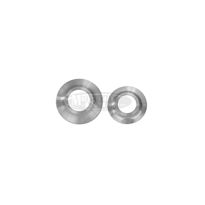 Two stainless steel safety weld washers 