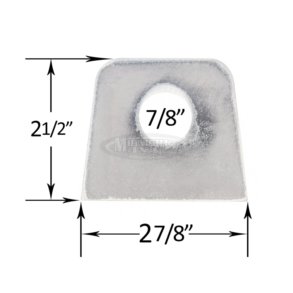 1" Steel D-Ring Recovery Mount, 7/8" center hole, Made for 3/4" D-Rings, Midnight 4x4