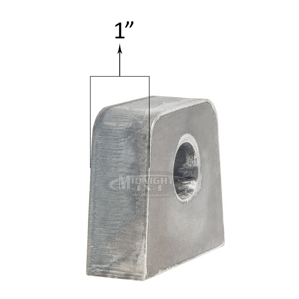 1" Steel D-Ring Recovery Mount, 7/8" center hole, Made for 3/4" D-Rings, Midnight 4x4