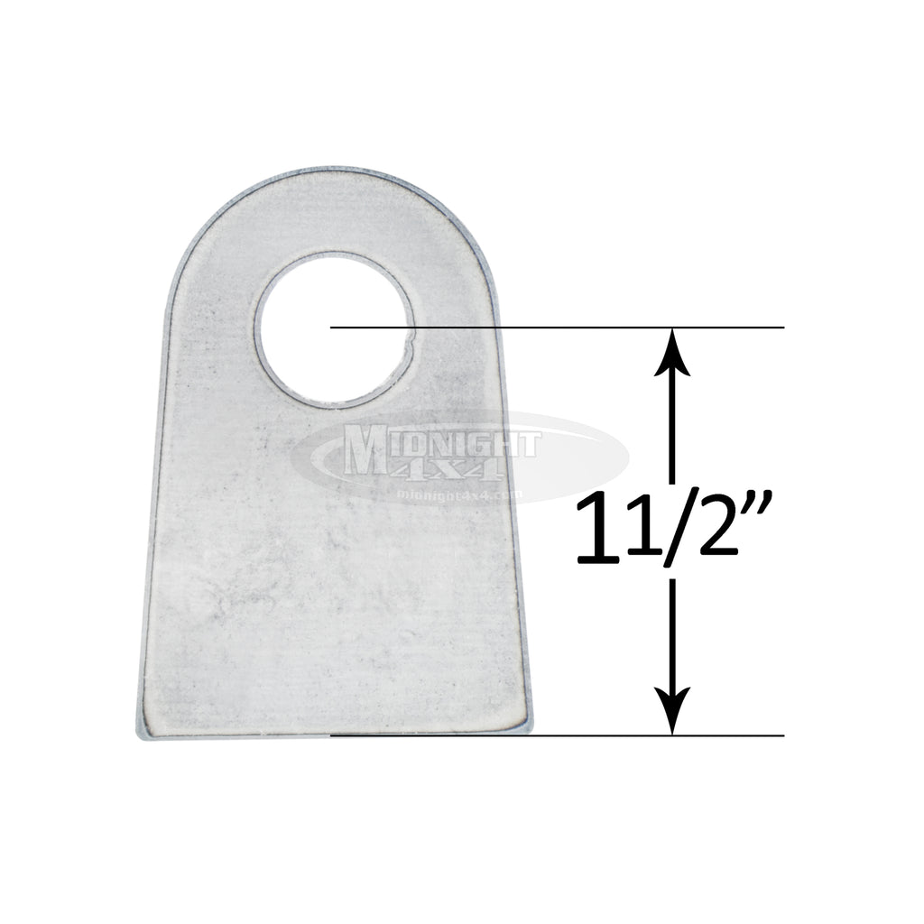 Flat tabs, 1/2" mount hole, 1/4" thick, midnight 4x4