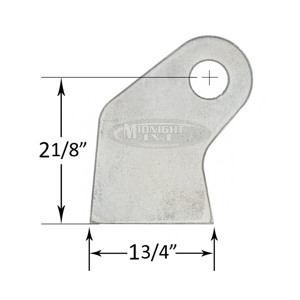 Flat Angled Shock Tab, 1/2" Mount Hole, 2-3/4" Tall, 1-3/4" Wide, Midnight 4x4