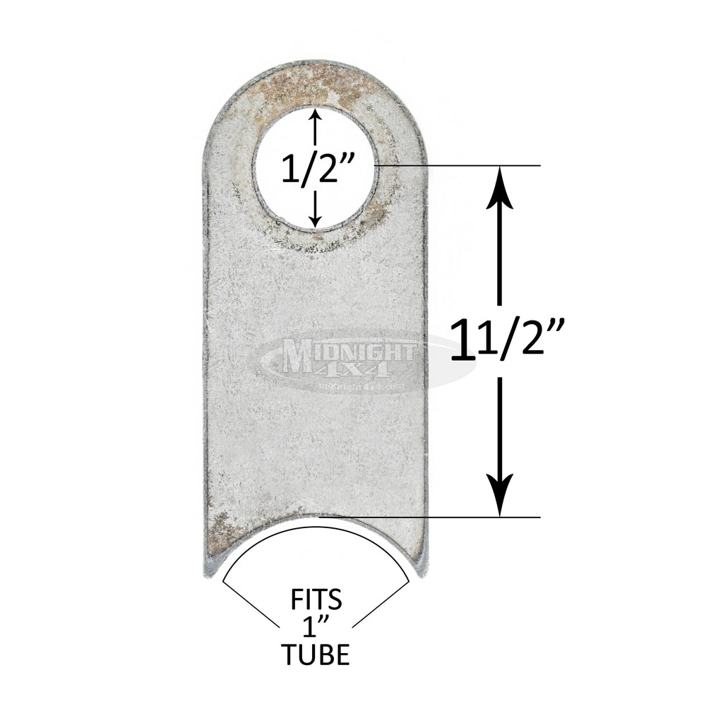 Radius Mount Tab, 1/4" Mount Hole, 3/16" Thick, 1-1/2" Tall, Midnight 4x4