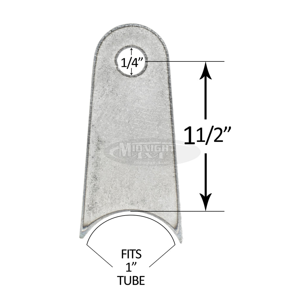 Radius Mount Tab, 1/4" Mount Hole, 1-1/2" Tall, 3/16" Thick, Midnight 4x4