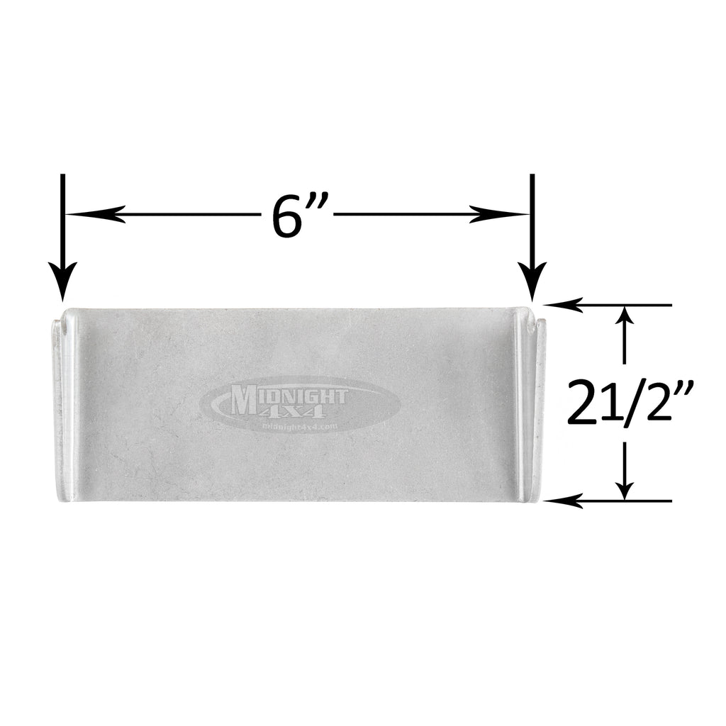 Transmission mount bracket without slots, 6" long, fits 1-1/2" tube, 2-1/2" tall, midnight 4x4