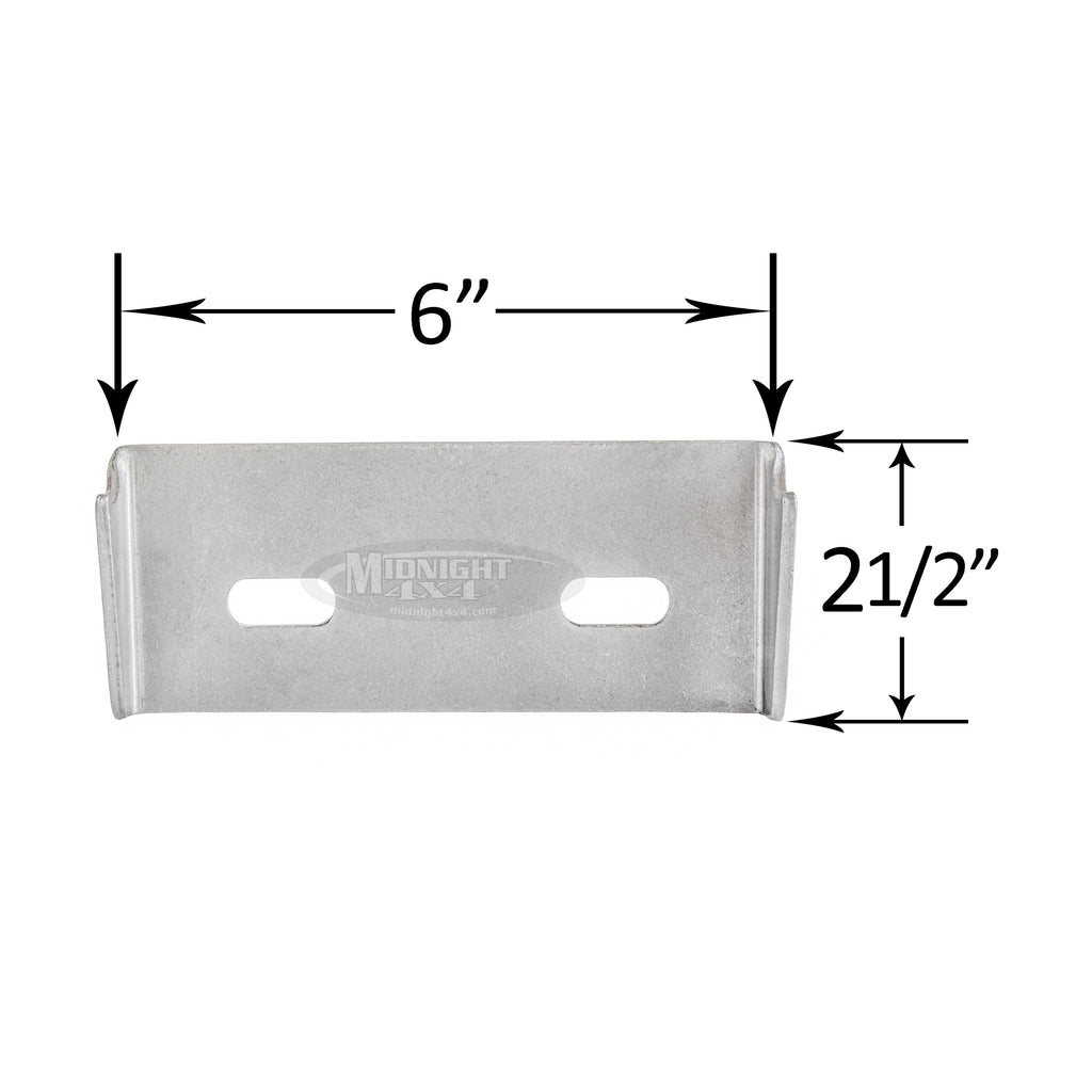 Transmission mount bracket with slots, 6" long, fits 1-1/2" tube, 2-1/2" tall, midnight 4x4