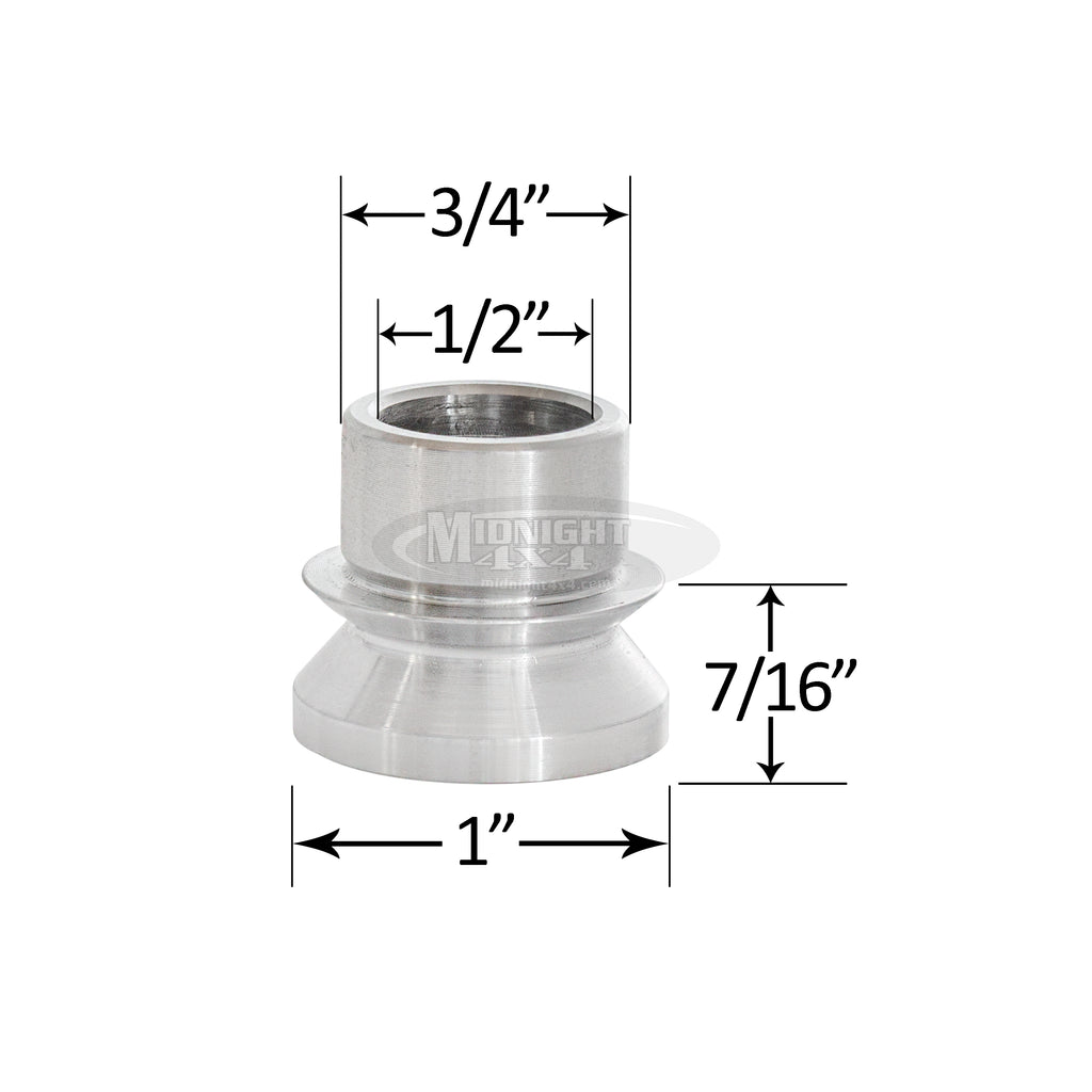 3/4" High Misalignment Spacer, 1/2" Bolt, 1-3/4" Full Mount Width, Heim Spacer, Midnight 4x4