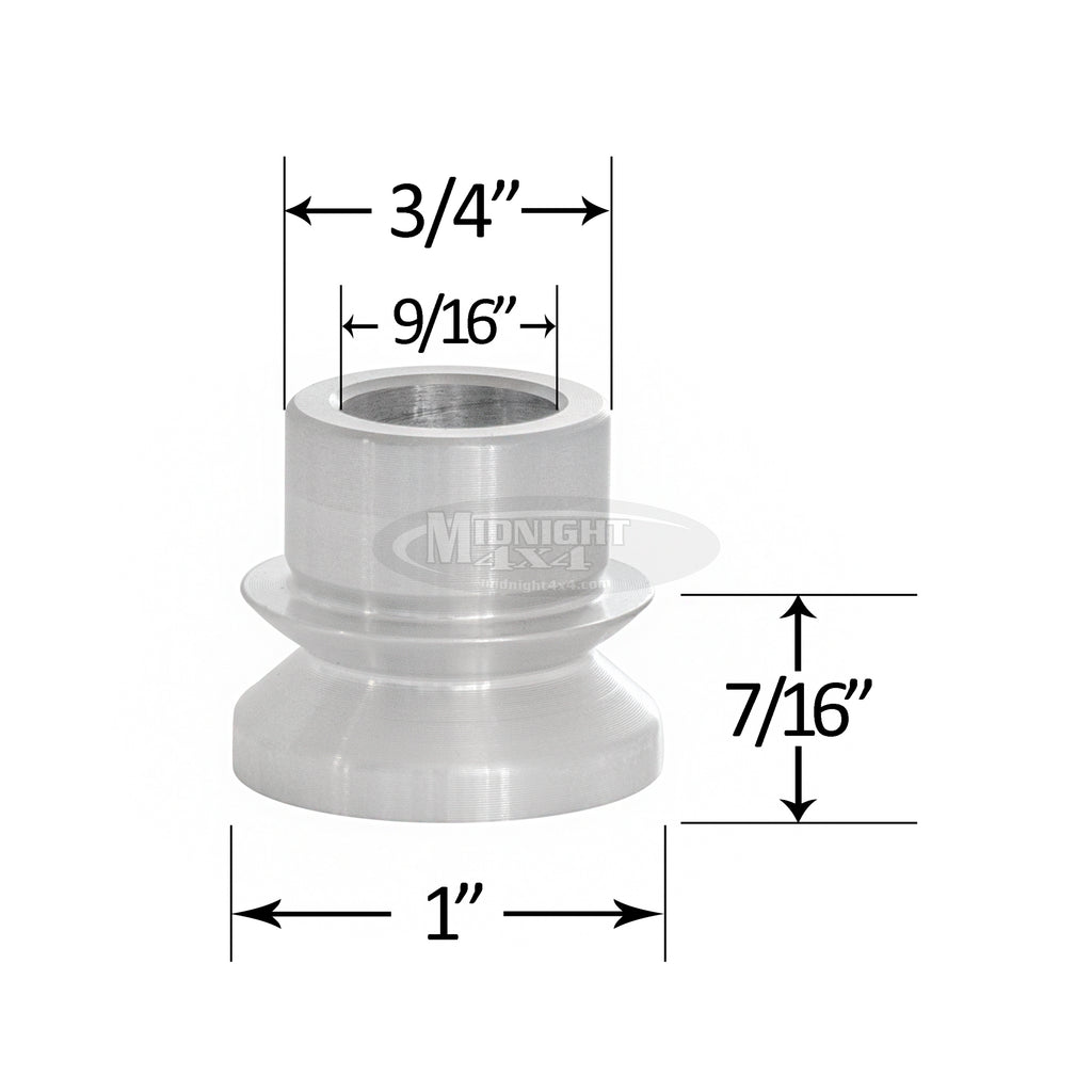 3/4" High Misalignment Spacer, 9/16" Bolt, 1-3/4" Full Mount Width, Heim Spacer, Midnight 4x4