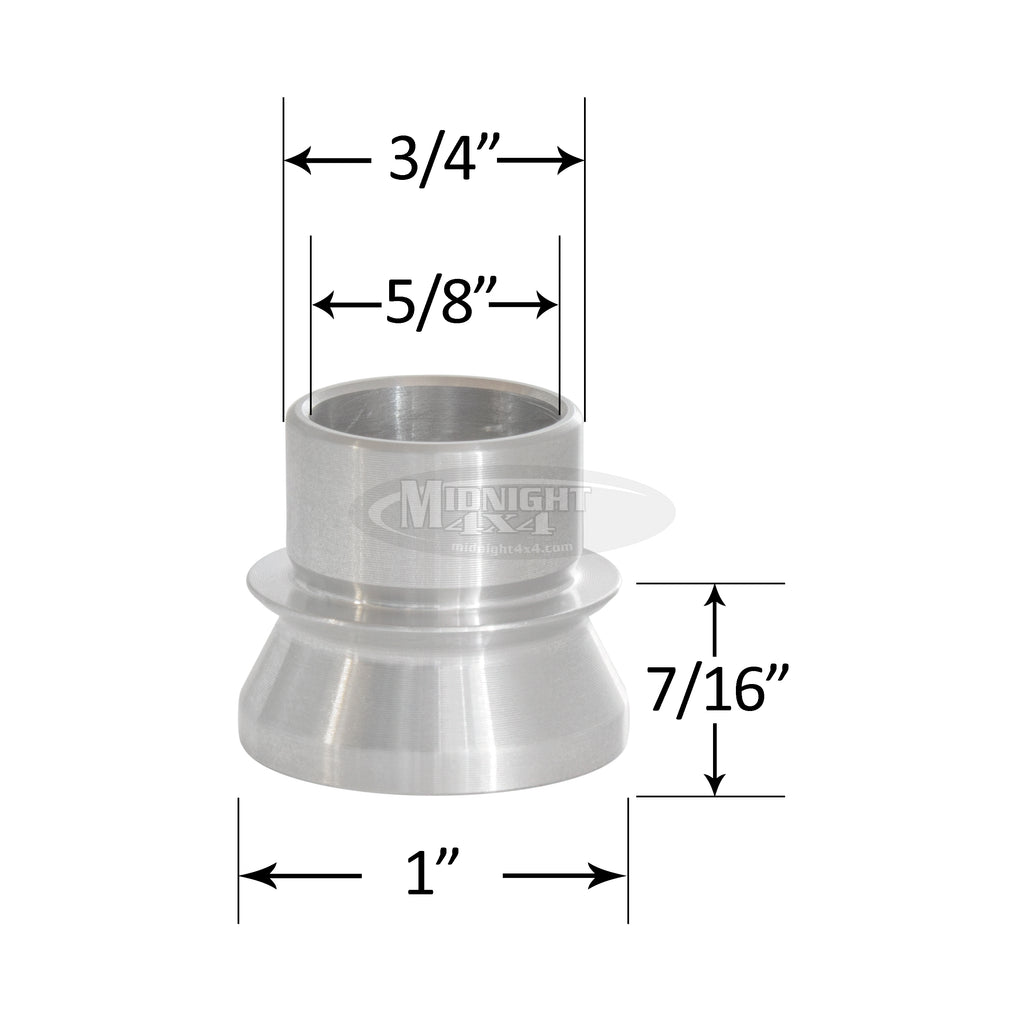 3/4" High Misalignment Spacer,5/8" Bolt, 1-3/4" Full Mount Width, Heim Spacer, Midnight 4x4