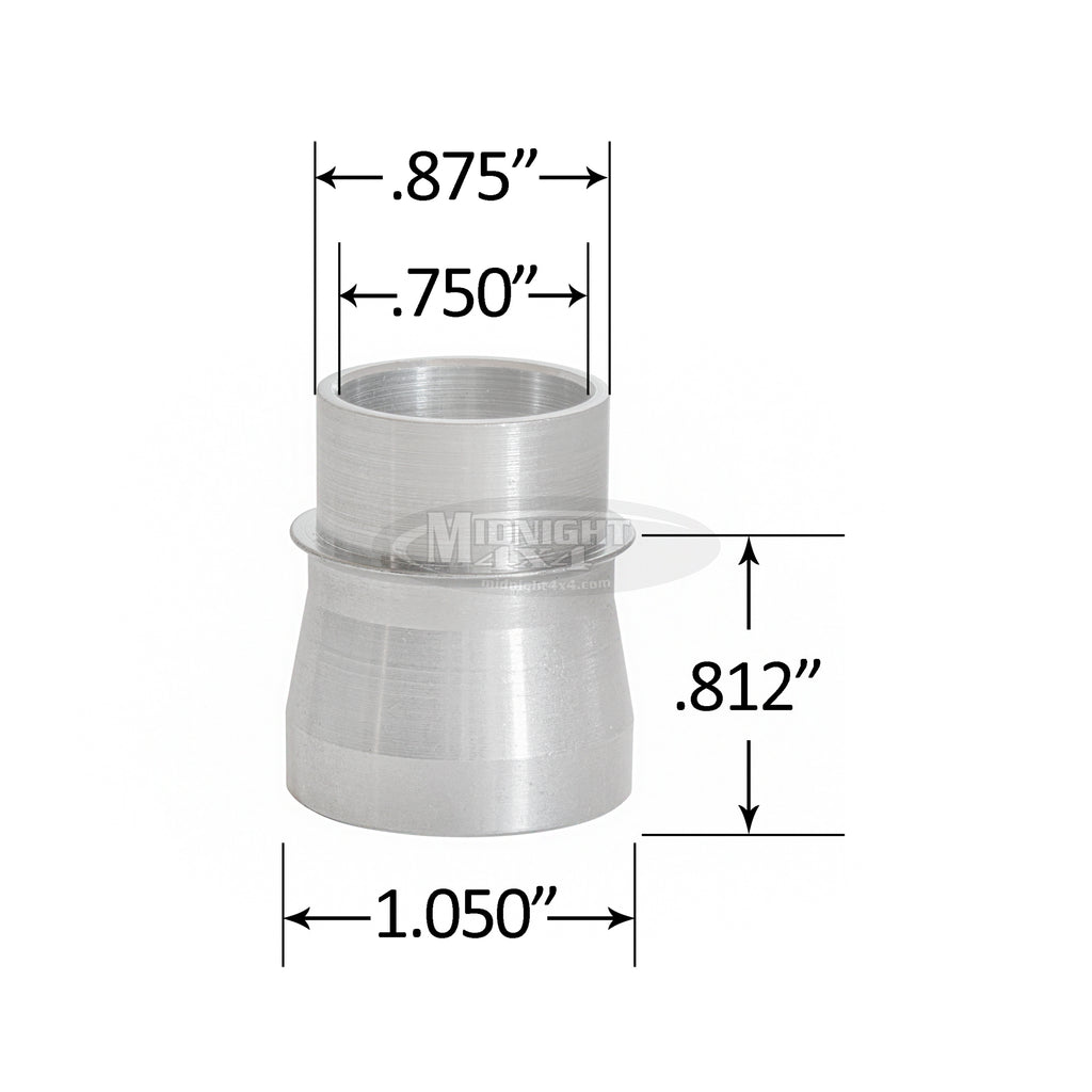 7/8" high misalignment spacer, 2.5" mount width, 3/4" bolt, heim spacer, hi mis spacer, midnight 4x4