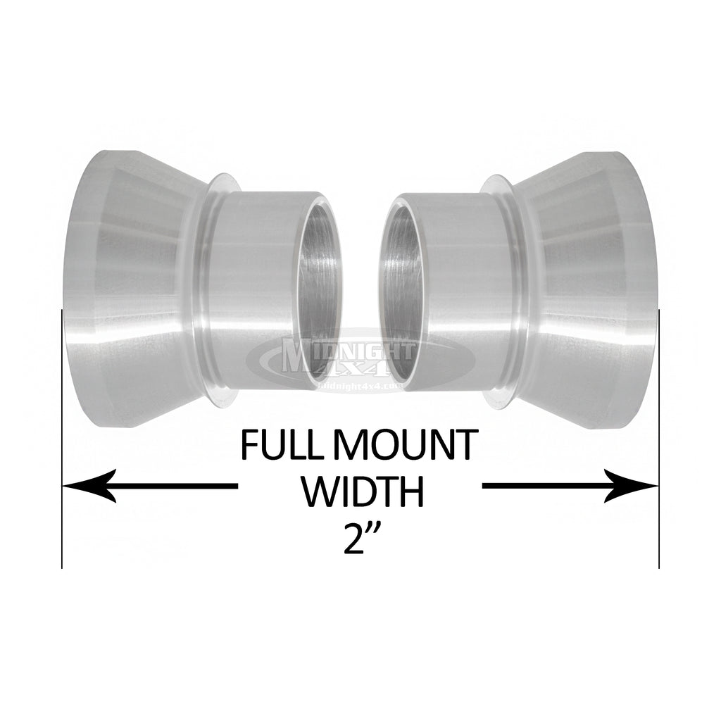 7/8" high misalignment spacer, 2" mount width, 3/4" bolt, heim spacer, hi mis spacer, midnight 4x4