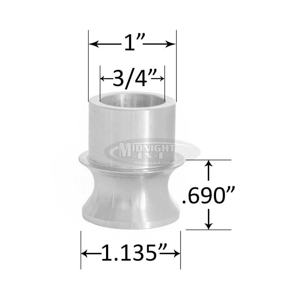 16-12HB, 1" High Misalignment Spacer, Fits 3/4" bolt, hi mis spacer, heim spacer, High Mis Spacer, 2-3/4" mount width, midnight 4x4