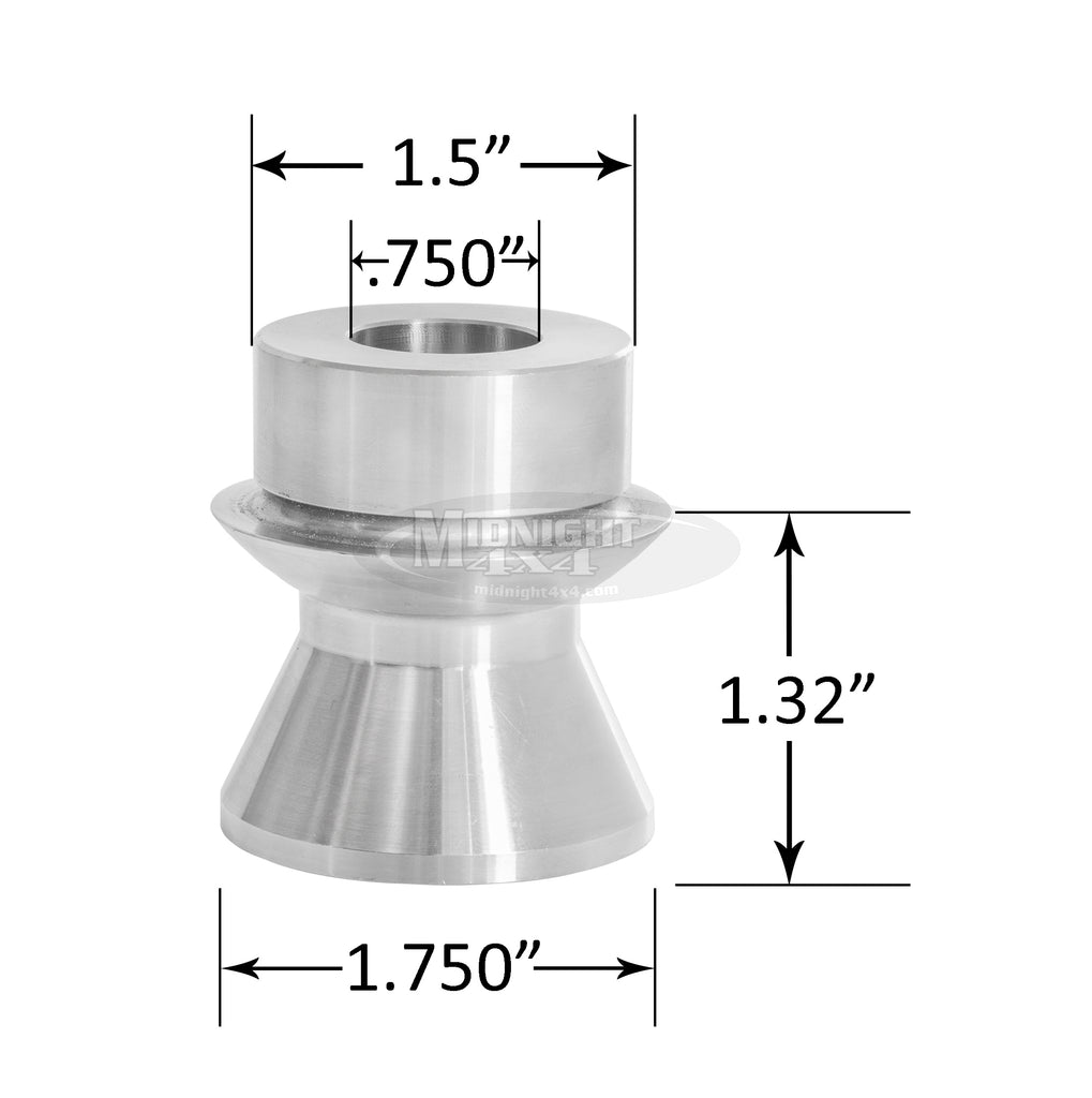 1-1/2" High Misalignment Spacer, 3/4" bolt, 4" mount width, heim spacer, Hi mis spacer, High Mis spacer, midnight 4x4