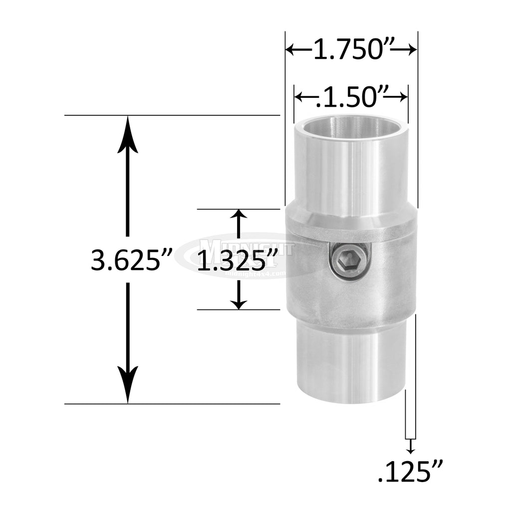 Interlocking Inner Diameter Tube Clamps, ID Tube Clamps, TCI-1750X.120, 1-3/4" ID Tube Clamp, Fits into 1-3/4" x .120 wall tubing, Midnight 4x4