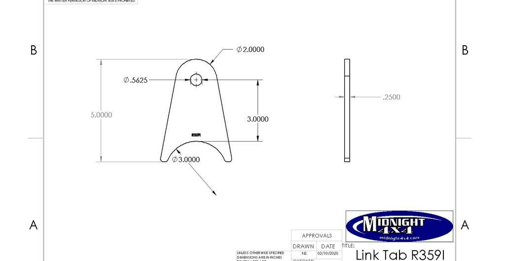 large axle tab, axle mount, 3in axle