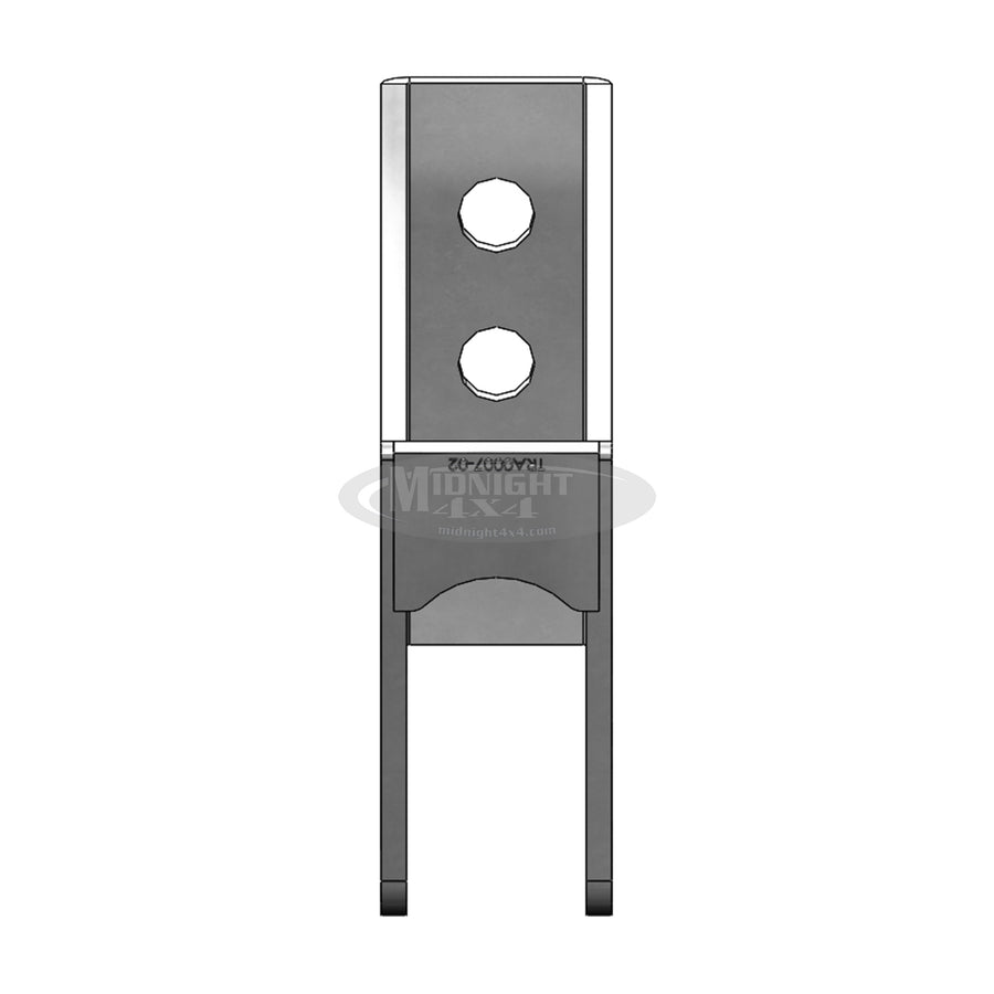 TRA0007, track bar mount, frame outside, front view, midnight 4x4
