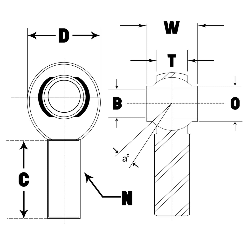 HRSMX8T, High Misalignment Series, 1/2", FK Rod Ends, Midnight 4x4