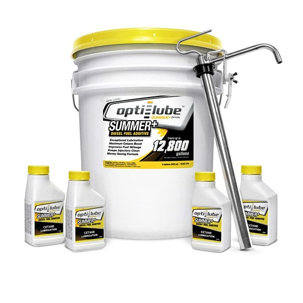 Optilube, Opti Lube, Diesel fuel additive, fuel additive, diesel additive, diesel lubrication, cetane boost, booster, injector cleaner, summer, summer formula, optilube yellow, midnight 4x4