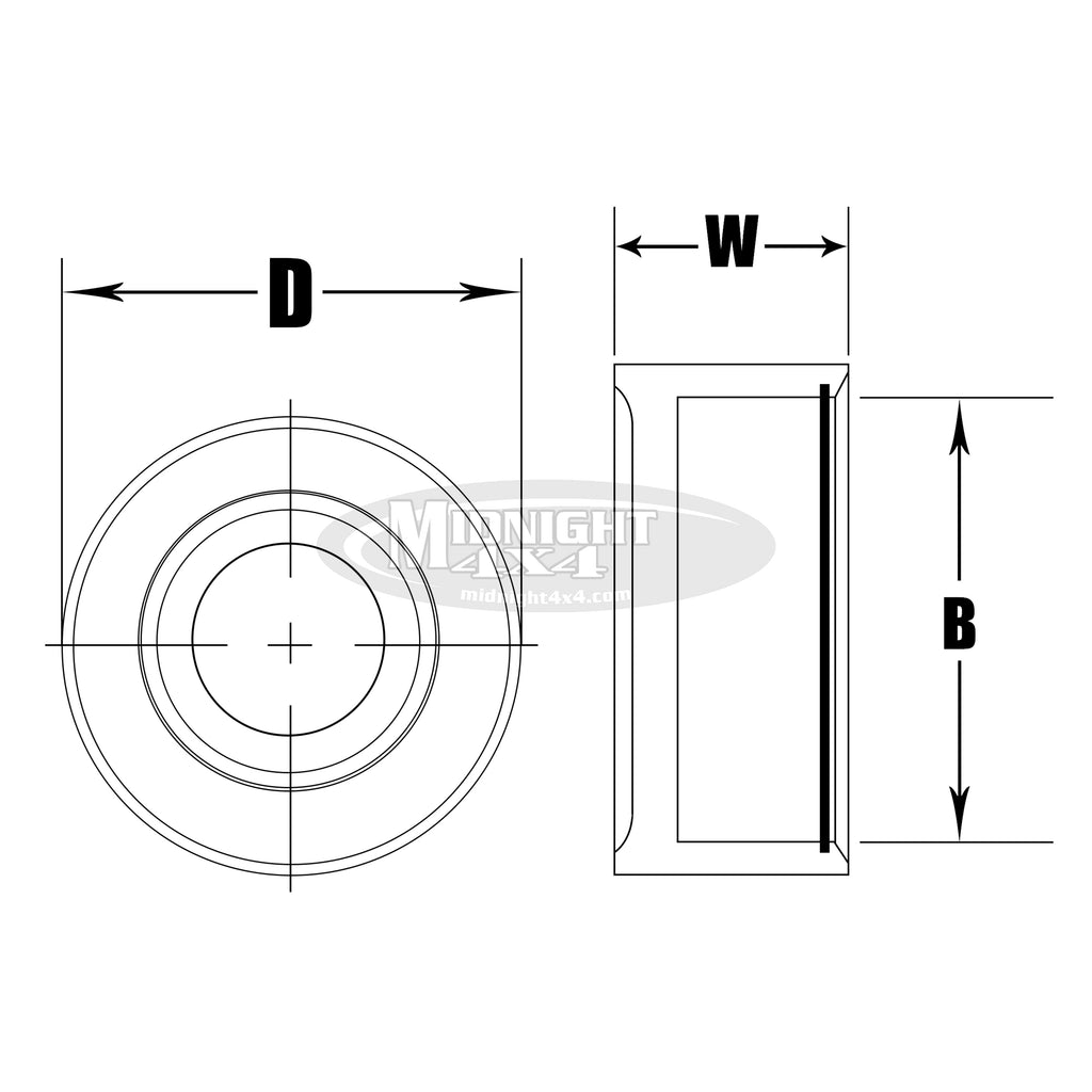 CP10 , CP Series Bearing Cup , Midnight 4x4 , Fits 5/8" Uniball